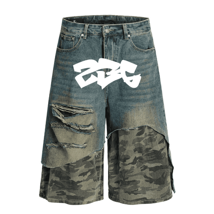 DENIM CAMO SHORTS